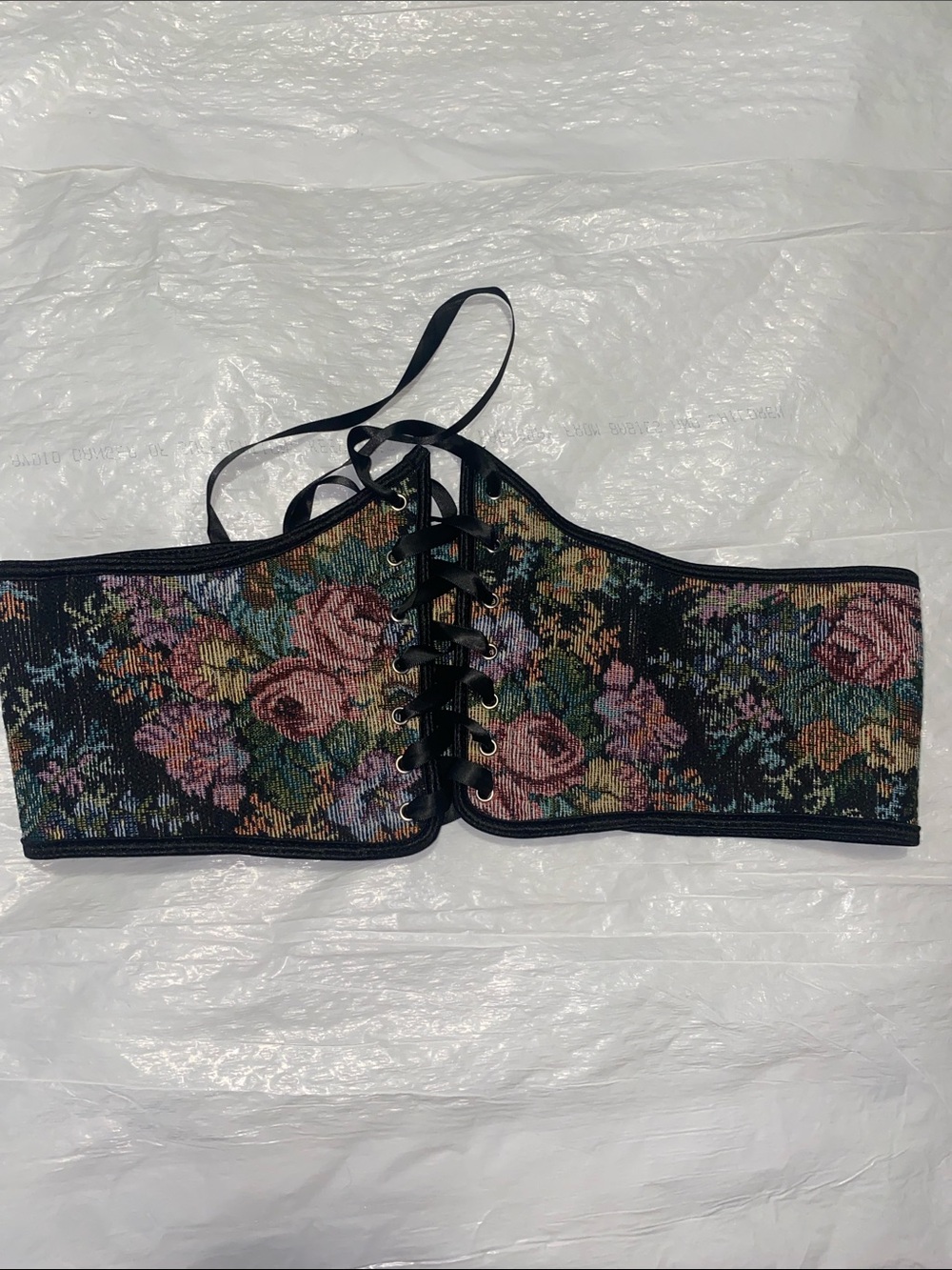 Floral Tapestry Corset - Black Base